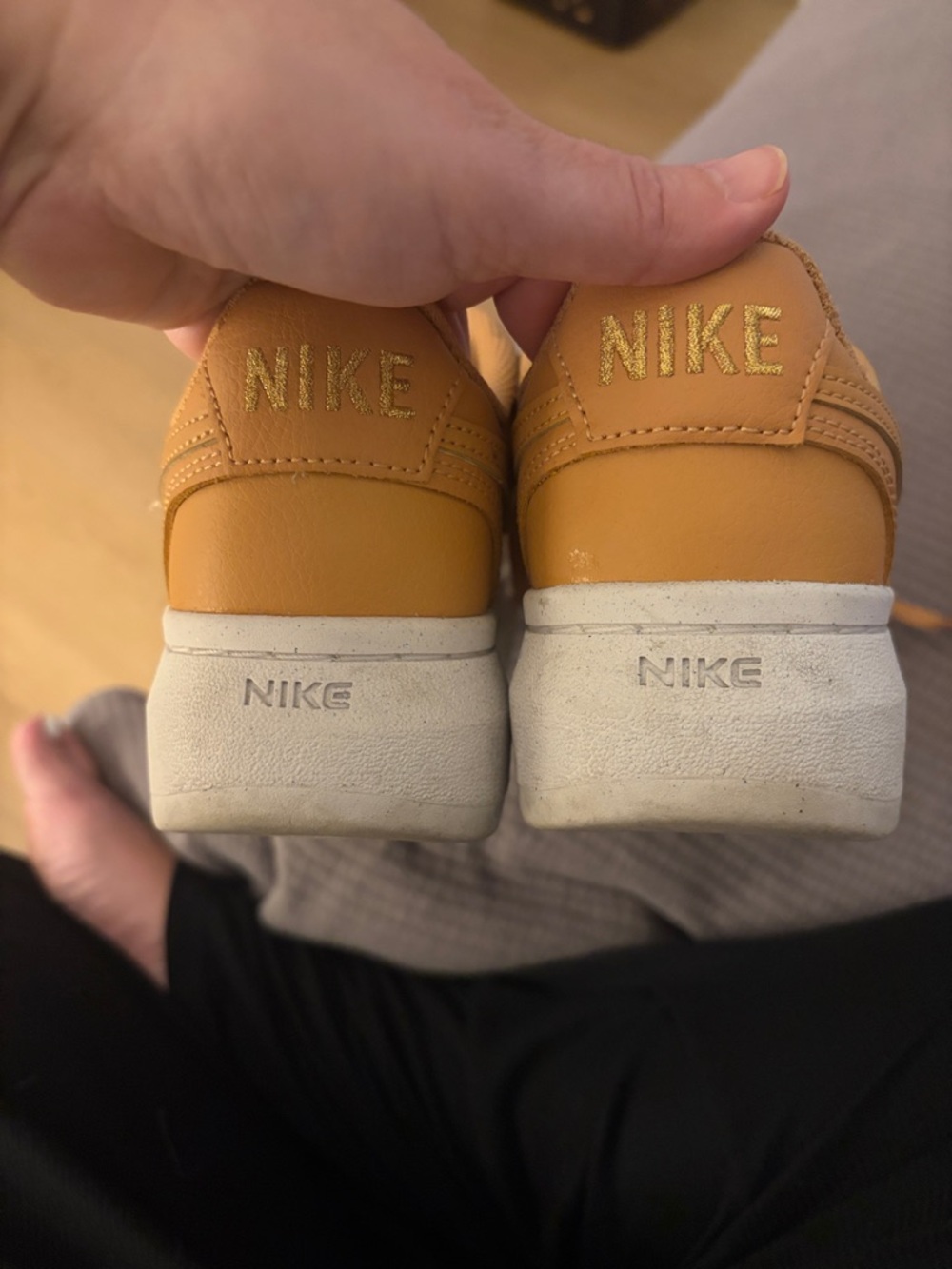 Nike Platform Sneakers in Cognac with White Sole - Picture 2 of 4